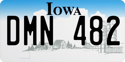 IA license plate DMN482
