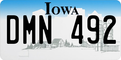 IA license plate DMN492