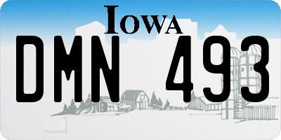 IA license plate DMN493