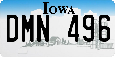 IA license plate DMN496