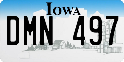 IA license plate DMN497