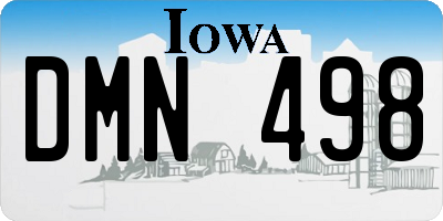 IA license plate DMN498