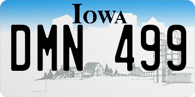 IA license plate DMN499