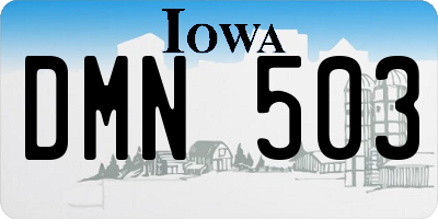 IA license plate DMN503