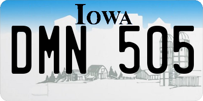 IA license plate DMN505