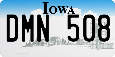 IA license plate DMN508