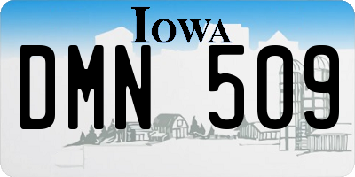 IA license plate DMN509