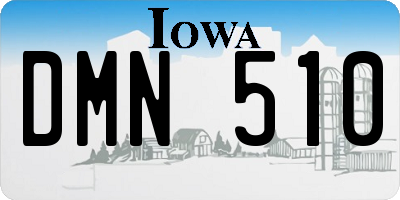 IA license plate DMN510