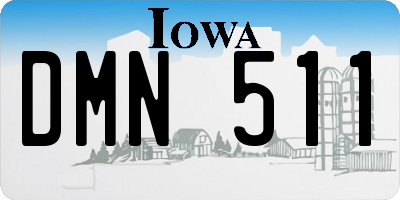 IA license plate DMN511