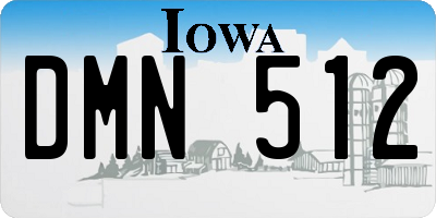 IA license plate DMN512