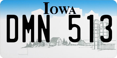 IA license plate DMN513