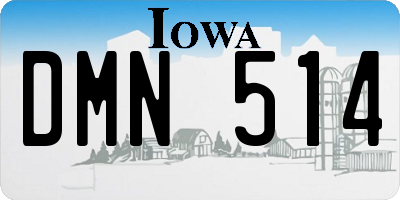 IA license plate DMN514