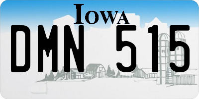 IA license plate DMN515