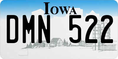 IA license plate DMN522