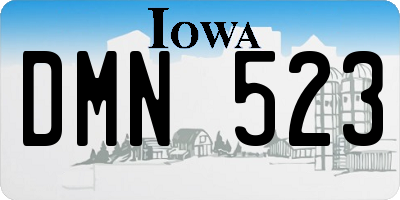 IA license plate DMN523