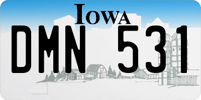 IA license plate DMN531