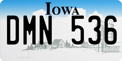 IA license plate DMN536