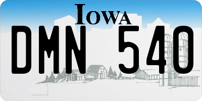IA license plate DMN540