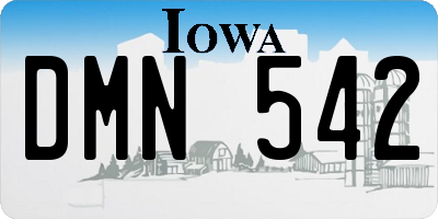 IA license plate DMN542