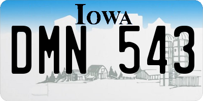 IA license plate DMN543