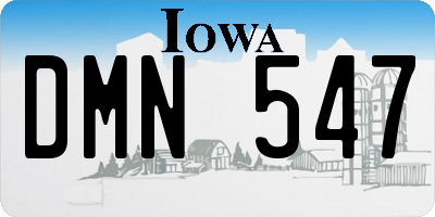 IA license plate DMN547