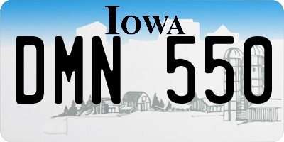 IA license plate DMN550