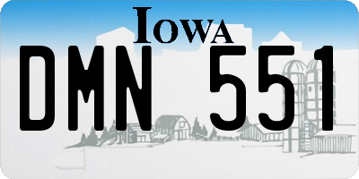 IA license plate DMN551