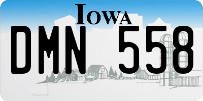 IA license plate DMN558