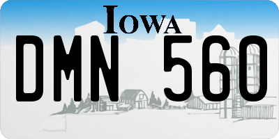IA license plate DMN560