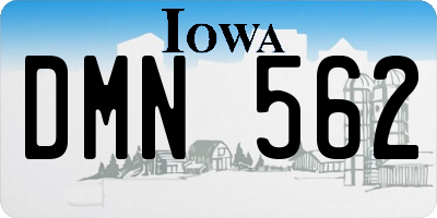 IA license plate DMN562