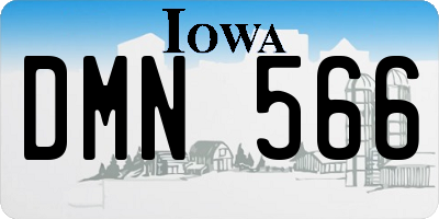 IA license plate DMN566