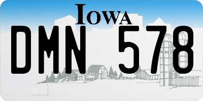 IA license plate DMN578