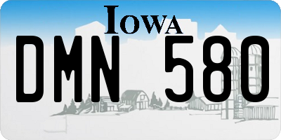 IA license plate DMN580