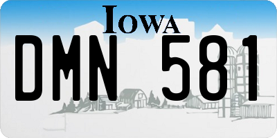 IA license plate DMN581