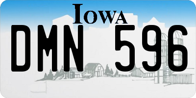 IA license plate DMN596