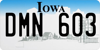 IA license plate DMN603