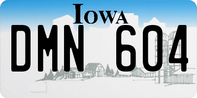 IA license plate DMN604