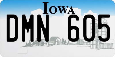 IA license plate DMN605