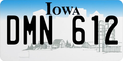 IA license plate DMN612