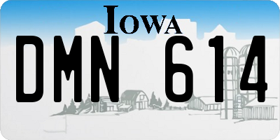 IA license plate DMN614