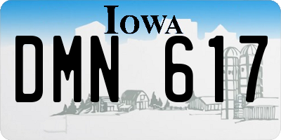 IA license plate DMN617