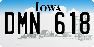 IA license plate DMN618