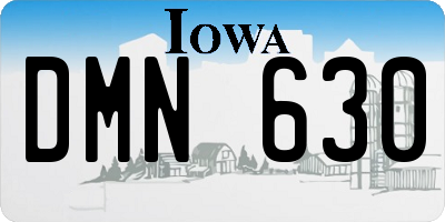 IA license plate DMN630