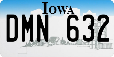 IA license plate DMN632