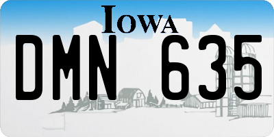 IA license plate DMN635
