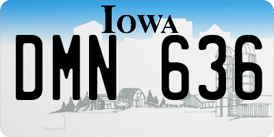 IA license plate DMN636