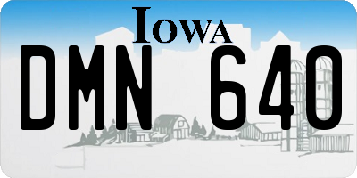 IA license plate DMN640