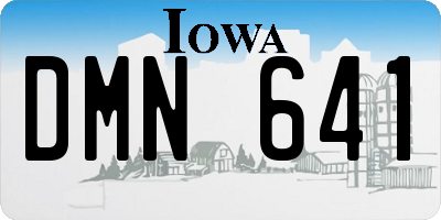 IA license plate DMN641