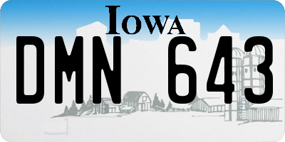 IA license plate DMN643