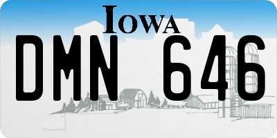 IA license plate DMN646